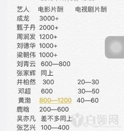 明星电影片酬排行榜2016,揭秘影视圈高收入明星